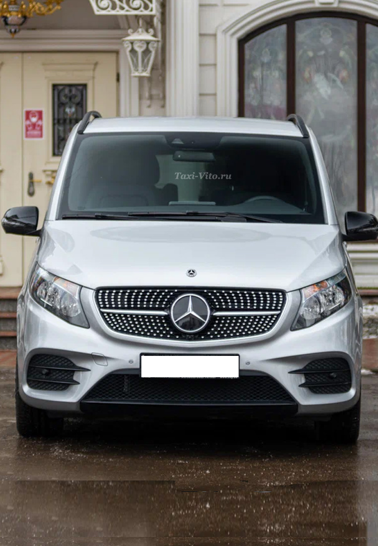 Заказ такси Мерседес V Класса серебристый аренда с водителем в Москве