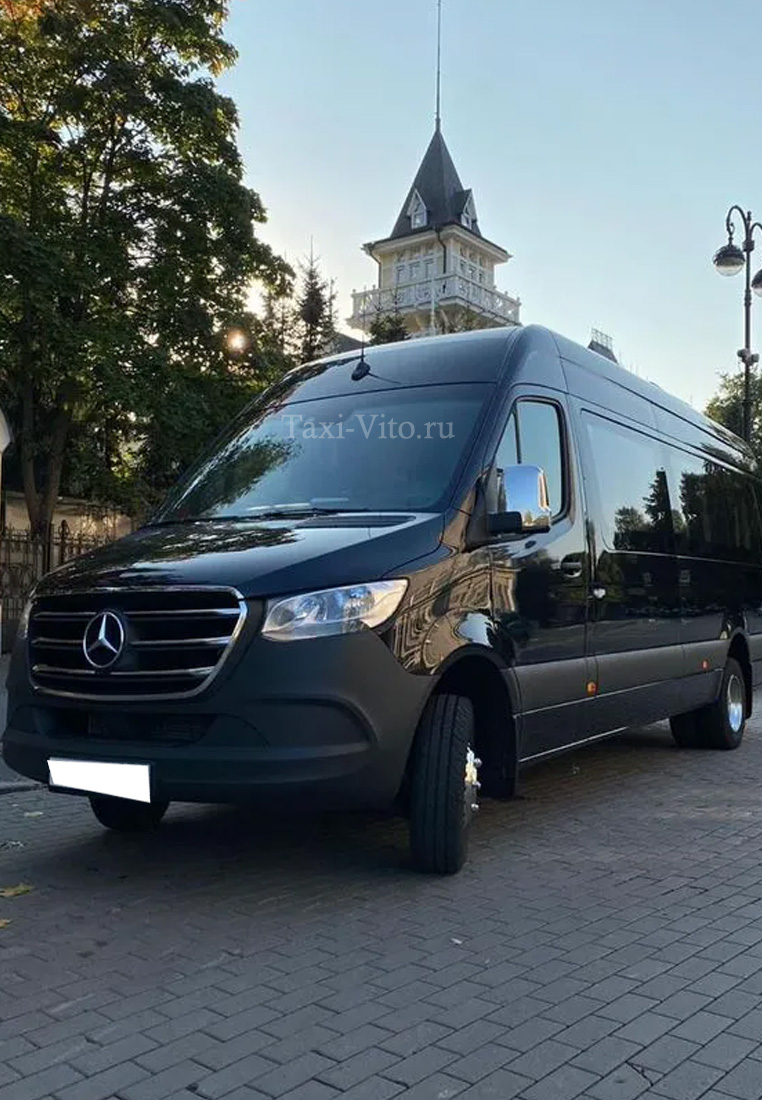 Аренда Mercedes Benz Sprinter 907 черный VIP заказ с водителем в Москве