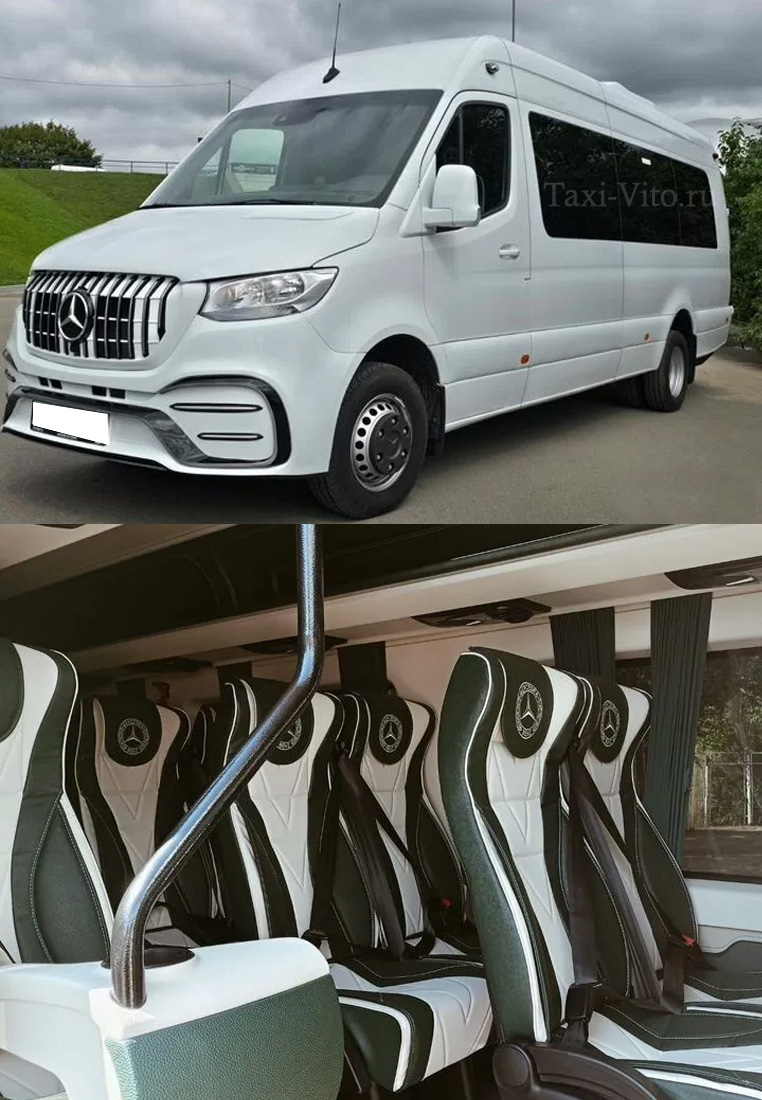Аренда Mercedes Sprinter 907 VIP белый 18 мест с водителем