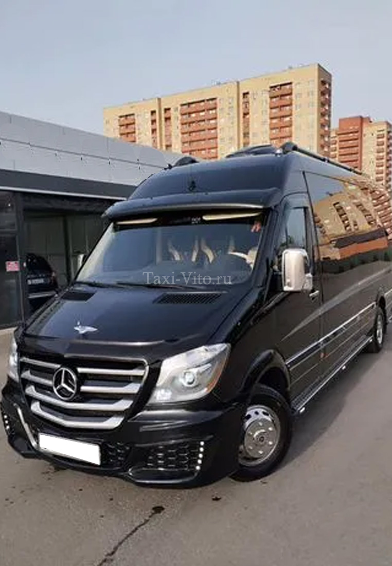 Аренда Mercedes Benz Sprinter 906 черный VIP заказ с водителем в Москве